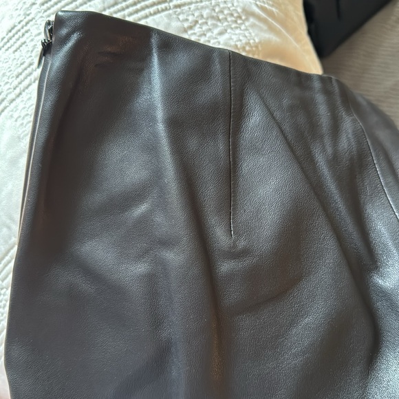 Rebecca Talyor Black Lamb Leather Highwaisted Wide Women's Ankle Pants, Sz 8 - Picture 9 of 16